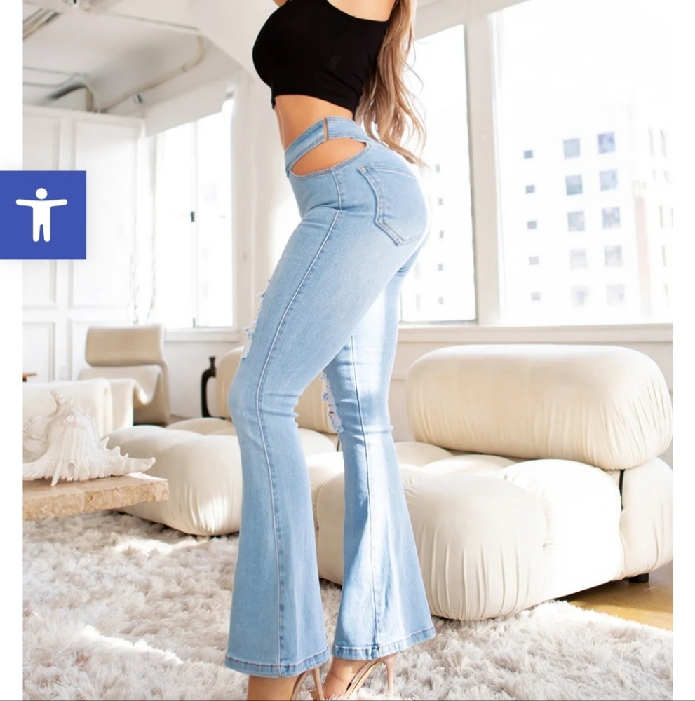 Angel Flare Jeans, Light Wash. Size 15 Junior. New With Tag - Picture 8 of 15